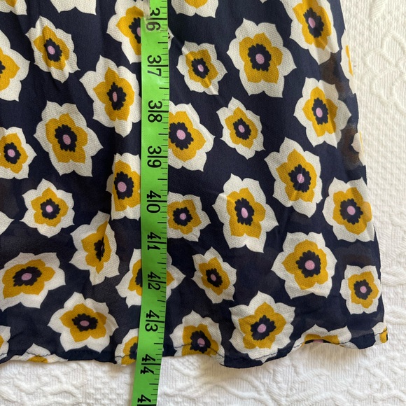 Boden Carey dress navy blue yellow flower floral print high neck silk zip up - Picture 16 of 16